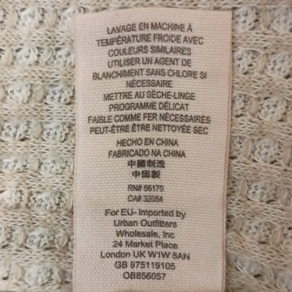 Free People BK White/Beige Thermal Top